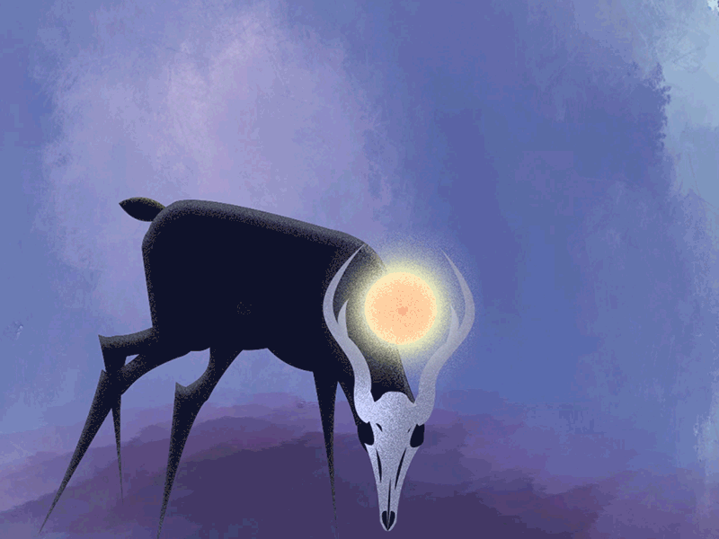 Death Deer aesthetic aftereffects character character animation character concept character creation concept deer design gradients illustration original rig