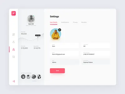 Dashboard - Settings admin admin dashboard admin panel admin theme avatar dailyui dashboad personal information setting settings settings page ui user user settings ux web app web app design