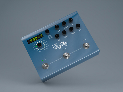 Strymon Big Sky 3d 3d modeling c4d cinema 4d guitar effects guitar pedal guitars physical render