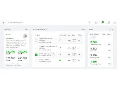 React Dashboard app flat ui