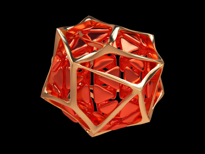 RED_Sphere 3d cinema4d gold octane octanerender play red rendering