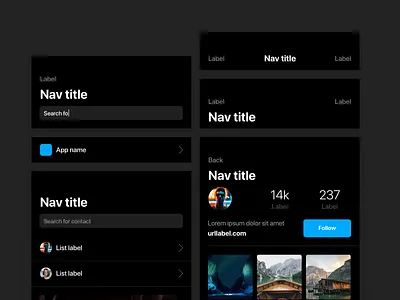 Ios kit app dark design ios ui