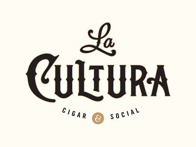 La Cultura logo branding cigars culture gold illustrator lettering logo script spurs type