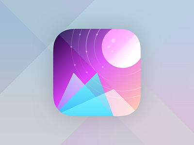 App Icon - 005 #dailyui app icon app icon design app icon designer app icons daily 100 dailyui dailyui 005 gradient gradients icon icon artwork illustration mountains sketch space vector