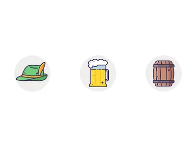 Oktoberfest Icons barrel beer design flat hat icon illustration illustrator outline ui vector web