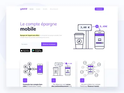 A Brand New Yeeld ✨ app launch save money ui webdesign website