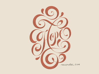 Hope flourish handlettering hope lettering script