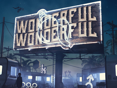 The Killers - Wonderful Wonderful 3d c4dtoa cinema 4d design the killers typography