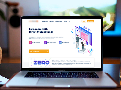 Mutual Funds Landing Page Design colors creative design desktop app e commerce design financial services landing page design mutual fund uidesign uiux ux vibrant