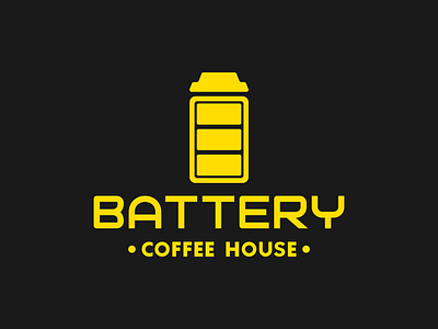 Battery Coffee House badge branding design flat graphic design graphic art icon illustration illustrator logo minimal typography vector