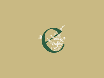 Florist Logo WIP, unused bee bumble bee e fern flora floral foliage initial leaves monogram