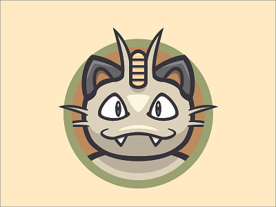 052 Meowth badge collection icon illustration kanto logo mascot meowth patch pokédex pokémon series