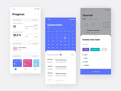 Task App UI app calendar clean concept design illustration interface ios mobile product task typography ui ux
