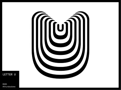 The Letter U - BSDS Thunderdome alphabet black and white bsds illusion letter u lettering lettering art lettering challenge lettering daily thunderdome typography
