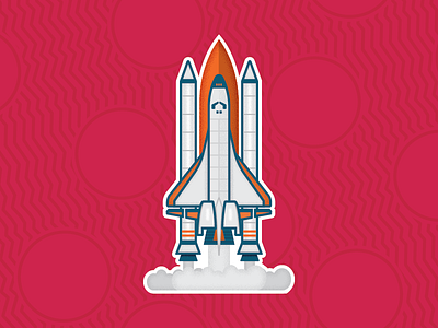 Blast Off enamel pin flying illustration liftoff nasa orange outer space outerspace red rocket rocket launch shuttle space space force space shuttle sticker take off