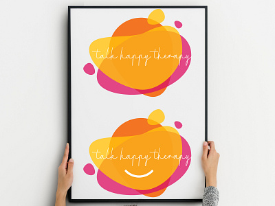 Talk Happy Therapy Stickers adobe art branding brush design flat graphic graphicdesign icon illustration lettering logo minimal sticker mule stickers type typography ui ux vector