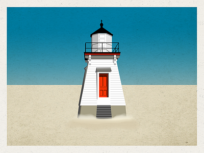 Lighthouse 2d beach design illustration illustrator lighthouse logo ocean sand vector