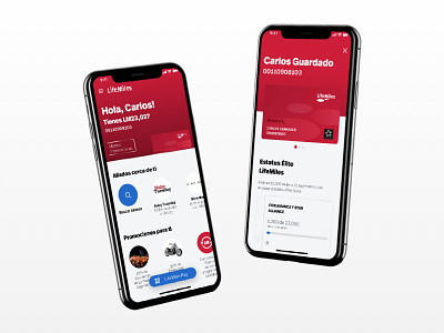 Home + Card Screen app card iphonex loyalty loyalty card red ui ux