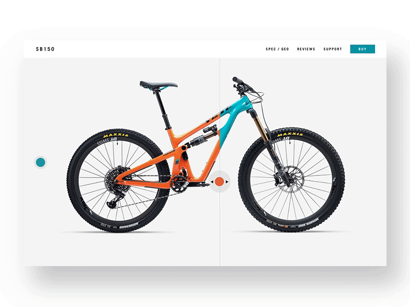 Yeti Cycles Color UI bike configurator bike interface bikes color ui configurator configurator ui configure customize ui legwork studio minimal minimal ui ui ui animation ui gif ux yeti cycles