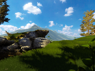 Mountains 3d environment exploration grass green mountain nature vr