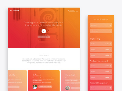 Careers Page Redesign career careers color design digital form gradient search ui ux video web web design