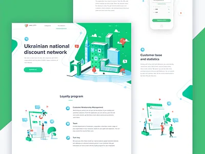 Landing Page coupons discount illustrations isometric isometry landing landing page network