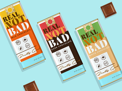 Real Not Bad Chocolate chocolate chocolate bar organic organic food packagedesign