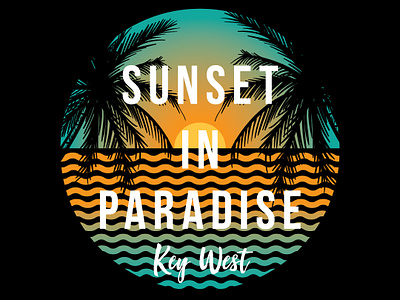 Sunset In Paradise apparel beach palm trees sunset tropical