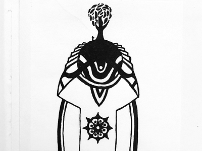 Tree Space astronaut doodle drawing human ink lines mandala nature sharpie sketch space tree