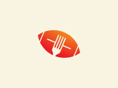 Foodball blog foodball foot blog football football logo fork fork ball geometric illustration logo simple sport blog sports