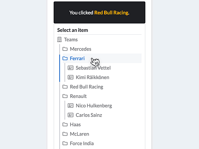 Tree list hierarchy codepen component f1 formula1 hierarchy ui