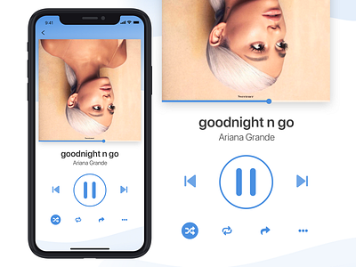 Daily UI 009 - Music Player 009 app ariana grande blobs blue daily ui daily ui 009 iphone x itunes music player music player ui waves