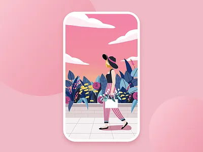 at dusk toward evening cloud flower girl girl illustration plant