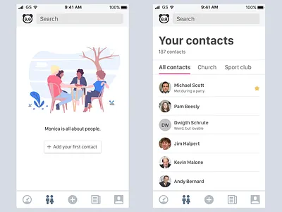 Chandler v2 blank blank state contacts ios list monica saas ui