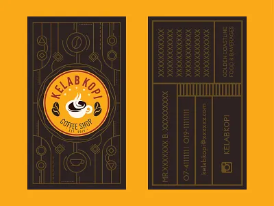 Kelab Kopi business card business card design icon illustration logo vector