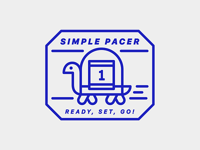 Simple Pacer—Badge app badge brand design identity illustration logo pace pacer race stamp tortoise turtle