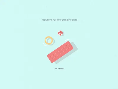 Minimal Illustration 'Take a break' design empty state flat illustration product design ui web website