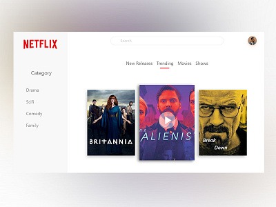 Netflix web app dailui dailyui25 designer material design netflix tvapp ui ux userexperiencedesign userinterface ux webapp