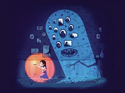 Don't Look Back cartoon character design illustration monster