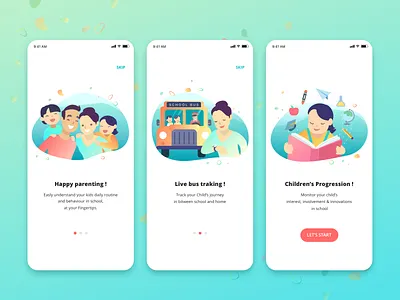 Onboarding- Parent Vision App app design illustration ui ux