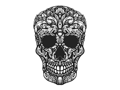 Floral Skull design floral skull logo renesans skull skull tattoo vector