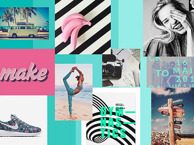 Girl fitness moodboard brand branding collage color design graphicdesign identity illustration minimal poster sport type typography