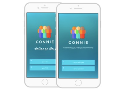 CONNIE app design flat ui ux