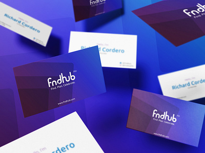 Fndhub Ph Business Card branding businesscard design events gradient graphic design logo stationary design symbol wordmark
