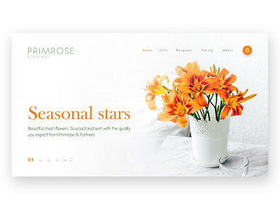 Flower Store Minimalist UX Web Design Concept Shop flat minimalist modern ui ux ui web web design