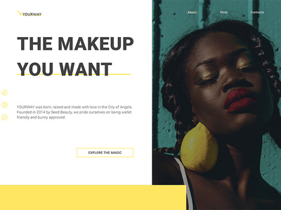 Daily UI 003 Landing Page dailyui figma landing landingpage makeup photoshop ui yellow