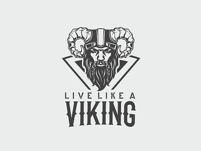 Live Like A Viking design grey logo viking