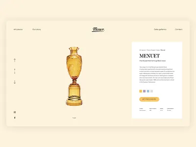 Moser Wesite Menuet art colors design glass luxury product typography ui ux vase website