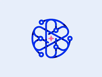 Atomic Growth black blue branding design illustration logo