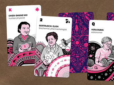 Women of Science tarot card game card game card deck cards mockup science scientists stem